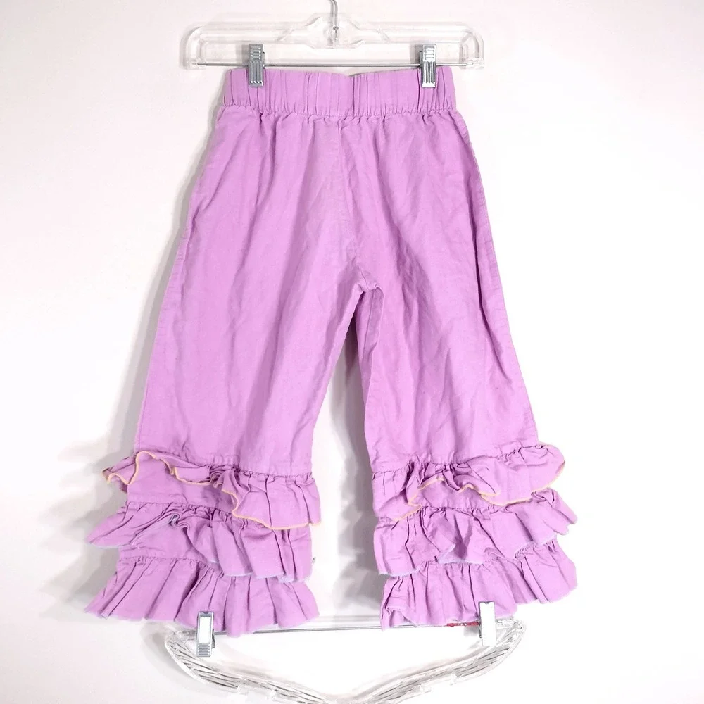 Matilda Jane Purple Ruffle Pants; Girls Size 10 Elastic Waist Tiered Ruffles